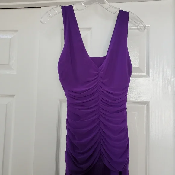 Purple Ruched Maxi Dress - Picture 7 of 10
